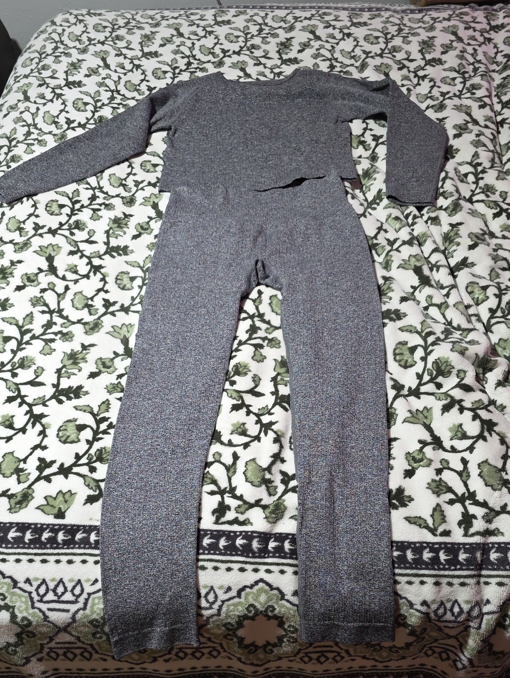 Women's Gray Knit Lounge Jumpsuit